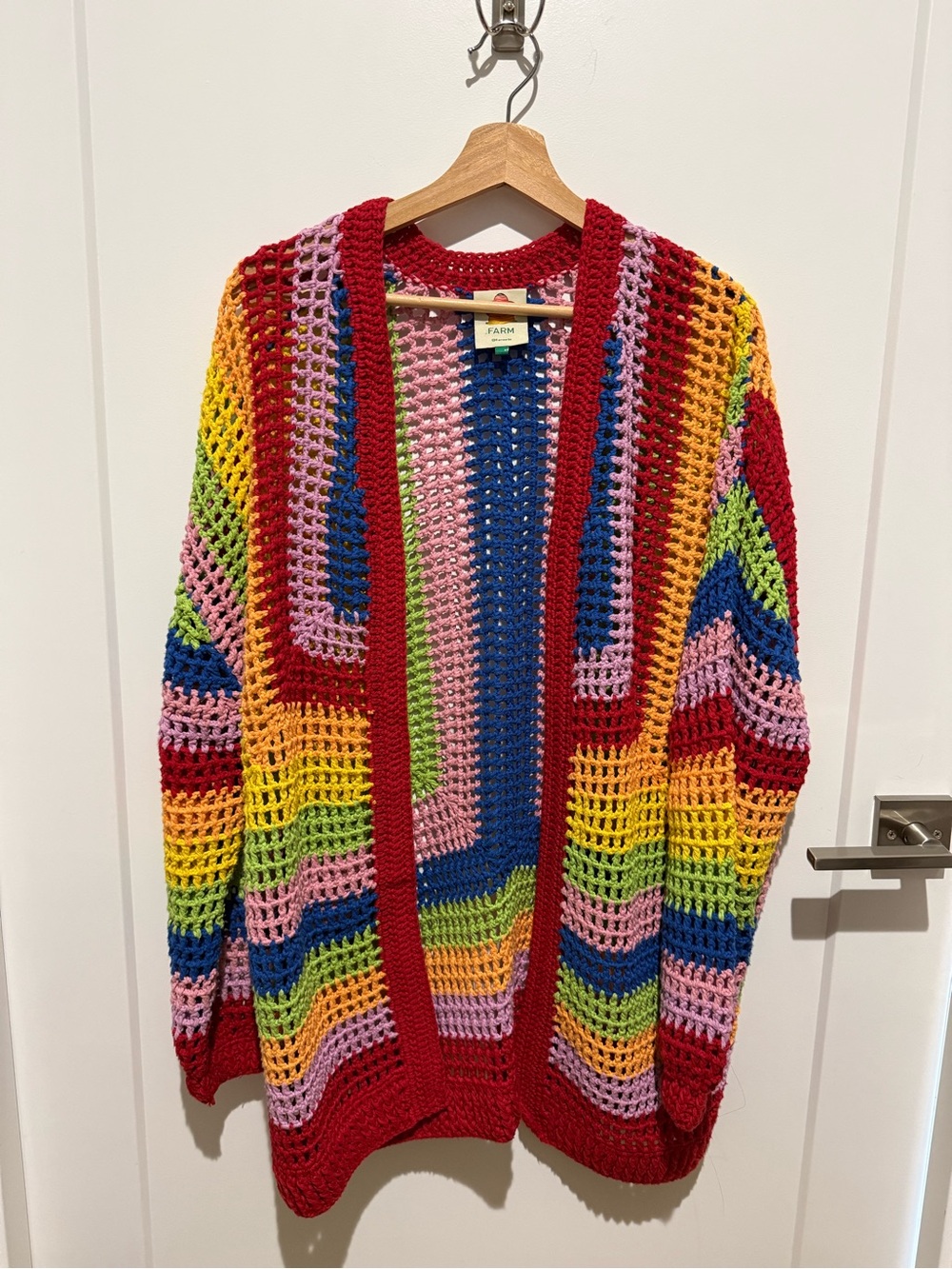 Farm Rio x Anthropologie Oversized Crochet Open Cardigan. Women’s XS. EUC